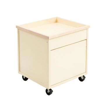 Field Crossing Empty Rolling Workshop Cart - Cream