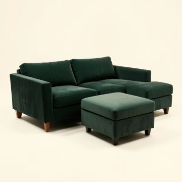 Anton 102 '' Wide Velvet Sofa & Chaise (synthetic illustration; no displayed measurements)