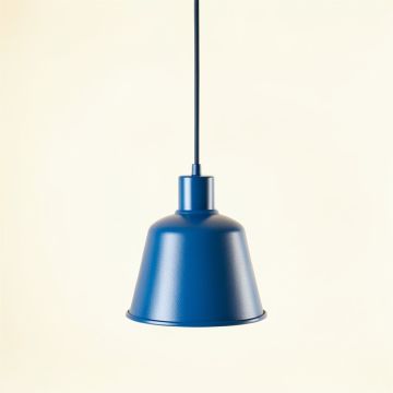 Glen Bend Pendant Light Suspended From One Plain Cable - Blue (synthetic illustration; no displayed measurements)
