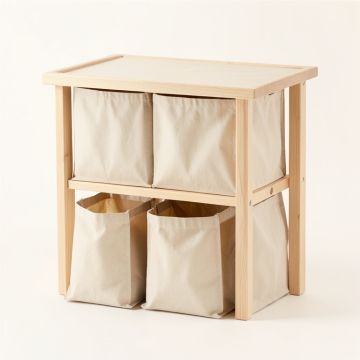 Vale Bridge Laundry Sorting Station With Plain Removable Bags - Beige (synthetic illustration; no displayed measurements)