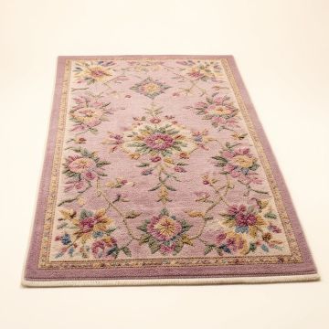 Benningfield Floral Hand Knotted Plum Area Rug (synthetic illustration; no displayed measurements)