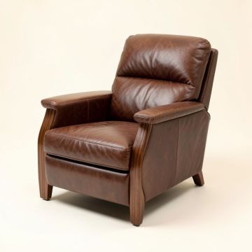 Dhanpat 34 '' Wide Leather Match Manual Standard Recliner (synthetic illustration; no displayed measurements)