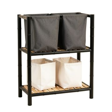Dawn Bluff Laundry Sorting Station With Plain Removable Bags - Black