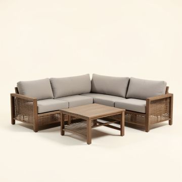 Asther Modern Outdoor 5 Piece Deep Seating Group With Cushion (synthetic illustration; no displayed measurements)