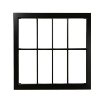 Metal Window Pane Design Wall Decor With 6 Panes , Black