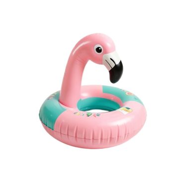 Flamingo Blow Up Pool Toy Floating Ring - Wrapped Canvas Photograph Print
