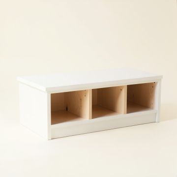 Aspen Crest Shoe Storage Bench - White (synthetic illustration; no displayed measurements)