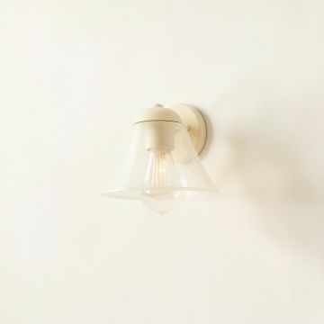 Flint Bend Wall Sconce Mounted On A Plain Wall - Cream (synthetic illustration; no displayed measurements)