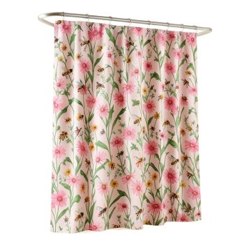Bees In The Wildflowers Single Shower Curtain
