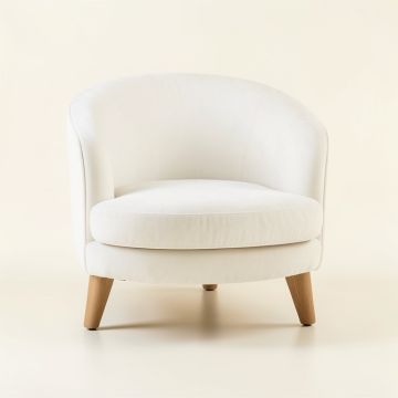 Maple Crest Upholstered Armchair - White (synthetic illustration; no displayed measurements)