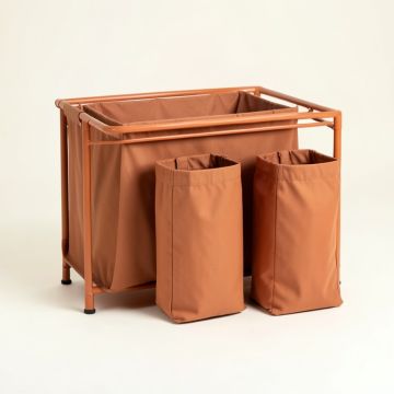 Cedar Bluff Laundry Sorting Station With Plain Removable Bags - Terracotta (synthetic illustration; no displayed measurements)
