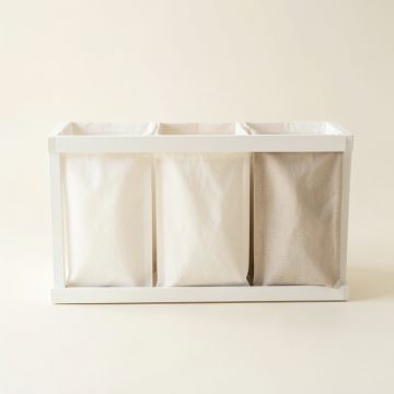 Elm Dell Laundry Sorting Station With Plain Removable Bags - White (synthetic illustration; no displayed measurements)