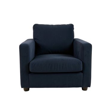 Stone Arc Upholstered Armchair - Navy