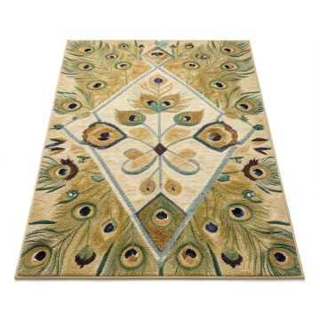 Ebright Geometric Tufted Peacock Area Rug (synthetic illustration; no displayed measurements)