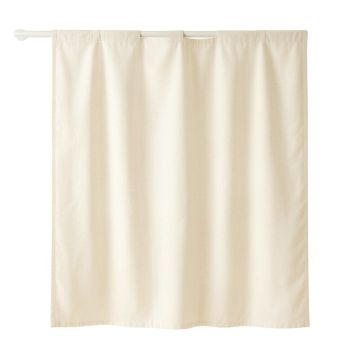Linden Bluff Shower Curtain Hanging Flat From A Plain Rod - Cream
