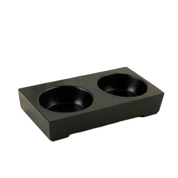 Sage Edge Pet Feeding Stand With Two Plain Empty Bowls - Black