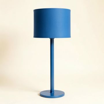 Maple Branch Floor Lamp With A Plain Fabric Shade - Blue (synthetic illustration; no displayed measurements)