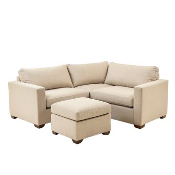 Mauzy 103.5 '' Wide Linen Left Hand Facing Sofa & Chaise With Ottoman