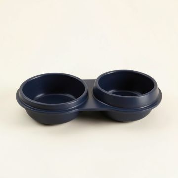 Hill Bluff Pet Feeding Stand With Two Plain Empty Bowls - Navy (synthetic illustration; no displayed measurements)