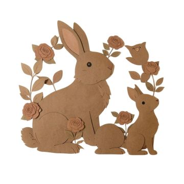 Creagh Floral Roses Forest Animal Rabbit Fox Deer Owl 6-Piece Set Paper Print