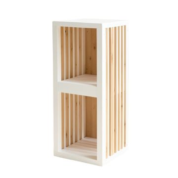 Sage Bend Narrow Cubby Tower - White