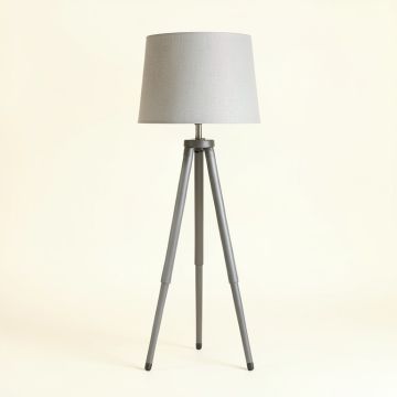 Moss Bend Floor Lamp With A Plain Fabric Shade - Gray (synthetic illustration; no displayed measurements)