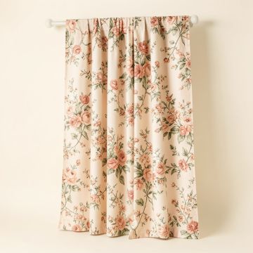 Clifton Hall 100 % Cotton Floral Room Darkening Rod Pocket Single Curtain Panel (synthetic illustration; no displayed measurements)