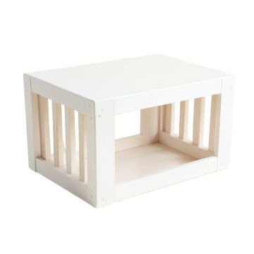 Slate Bend Empty Furniture-Style Pet Crate - White