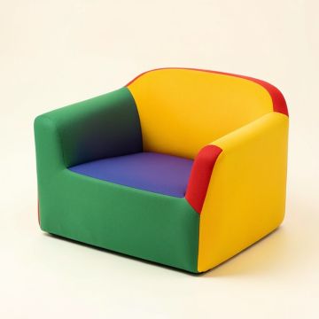 Primary Library Kids Foam Sofa (synthetic illustration; no displayed measurements)