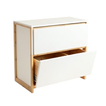 Fern Brook Freestanding Pull-Out Hamper Cabinet - White