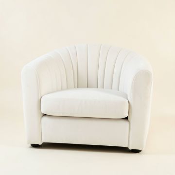 Olive Falls Upholstered Armchair - White (synthetic illustration; no displayed measurements)