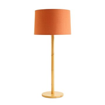 Heath Dale Floor Lamp With A Plain Fabric Shade - Terracotta