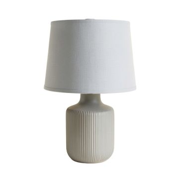 Aspen Bridge Table Lamp With A Plain Fabric Shade - Gray