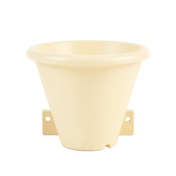 Maple Crossing Empty Railing Planter With Integral Brackets - Cream