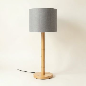 Laurel Bend Floor Lamp With A Plain Fabric Shade - Gray (synthetic illustration; no displayed measurements)