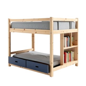 Amelia Twin Loft Bed With Drawers And Bookcase