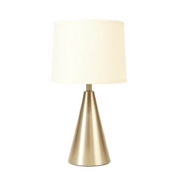 Laurel Arc Table Lamp With A Plain Fabric Shade - Ivory
