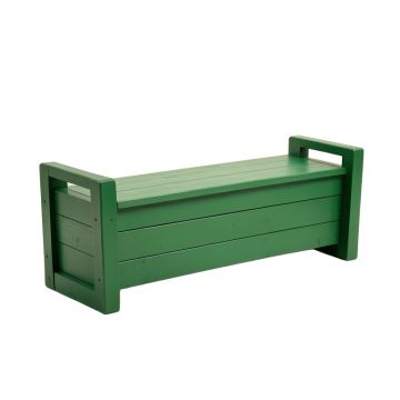 Stone Bend Narrow Outdoor Storage Bench - Green