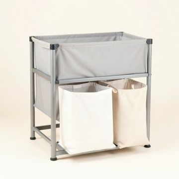 Bay Canyon Laundry Sorting Station With Plain Removable Bags - Gray (synthetic illustration; no displayed measurements)
