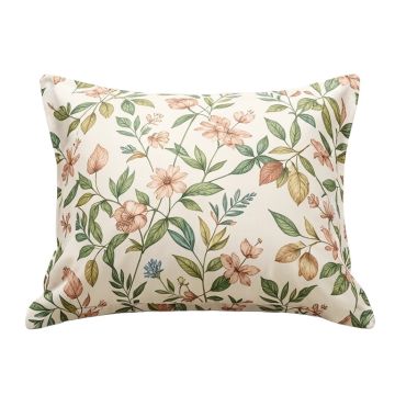 Botanical Leaf Floral Pillowcase (synthetic illustration; no displayed measurements)