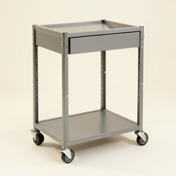 Willow Crest Empty Rolling Workshop Cart - Gray (synthetic illustration; no displayed measurements)