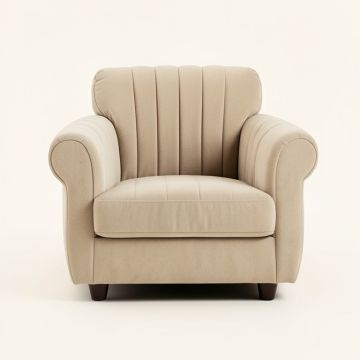 Meadow Bridge Upholstered Armchair - Beige (synthetic illustration; no displayed measurements)