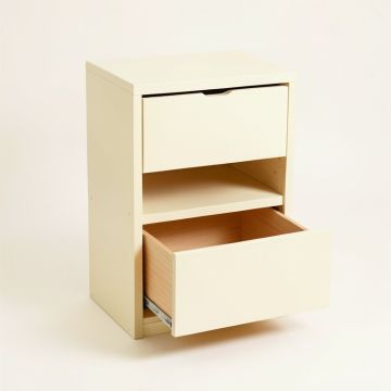 Pine Crest Freestanding Pull-Out Hamper Cabinet - Cream (synthetic illustration; no displayed measurements)