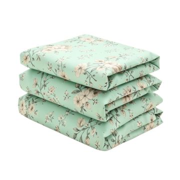 Fontanez Mint Green Reversible Floral Cotton 3 Piece Duvet Cover Set