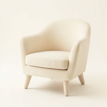 Clay Branch Upholstered Armchair - Cream (synthetic illustration; no displayed measurements)