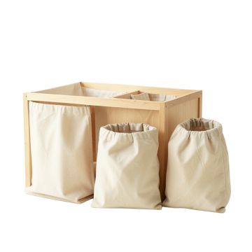 Elm Bridge Laundry Sorting Station With Plain Removable Bags - Beige