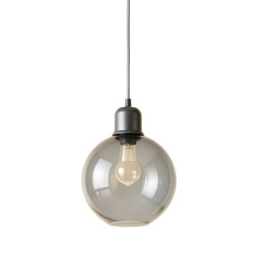 Olive Arc Pendant Light Suspended From One Plain Cable - Gray