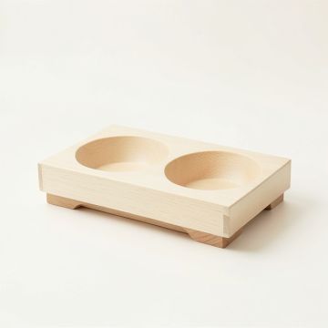 Stone Crest Pet Feeding Stand With Two Plain Empty Bowls - Ivory (synthetic illustration; no displayed measurements)