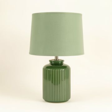 Cove Crossing Table Lamp With A Plain Fabric Shade - Green (synthetic illustration; no displayed measurements)