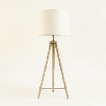 Sage Brook Floor Lamp With A Plain Fabric Shade - Ivory (synthetic illustration; no displayed measurements)